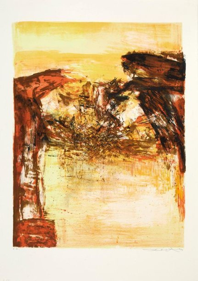 74 - I (yellow and red composition) by Zao Wou-Ki