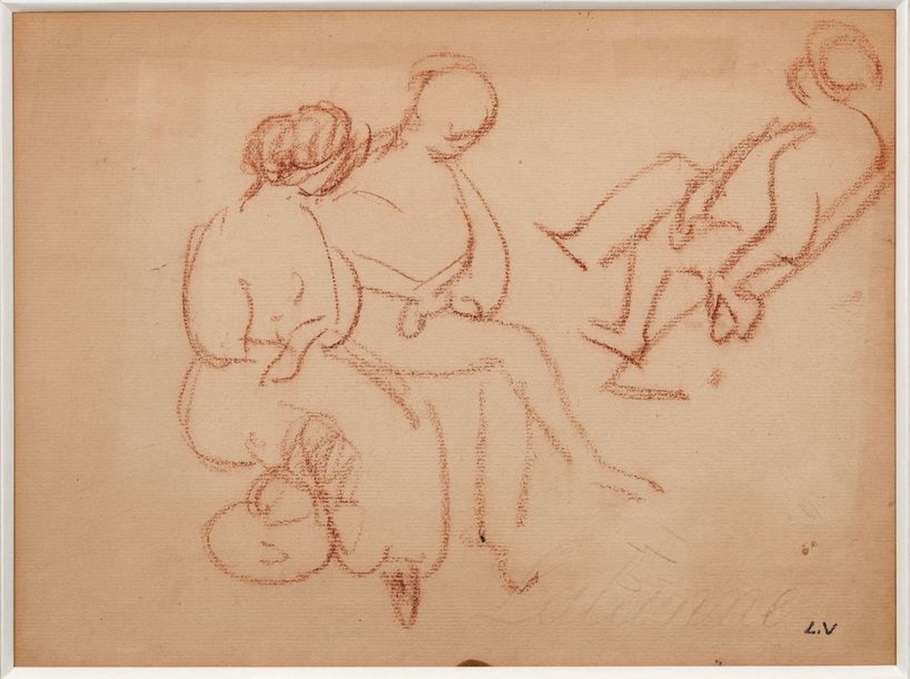 Three figures and cliff by Louis Valtat