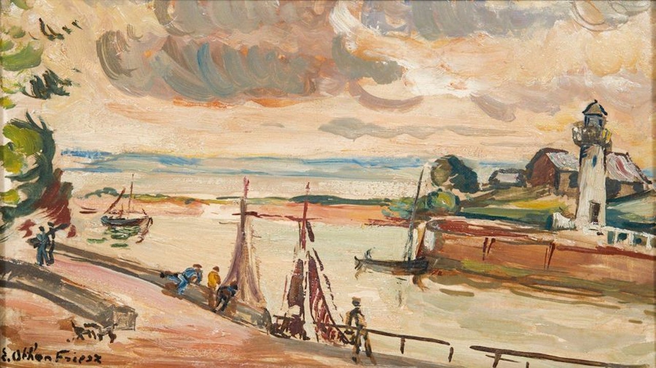 The entrance to the port of Honfleur by Othon Friesz