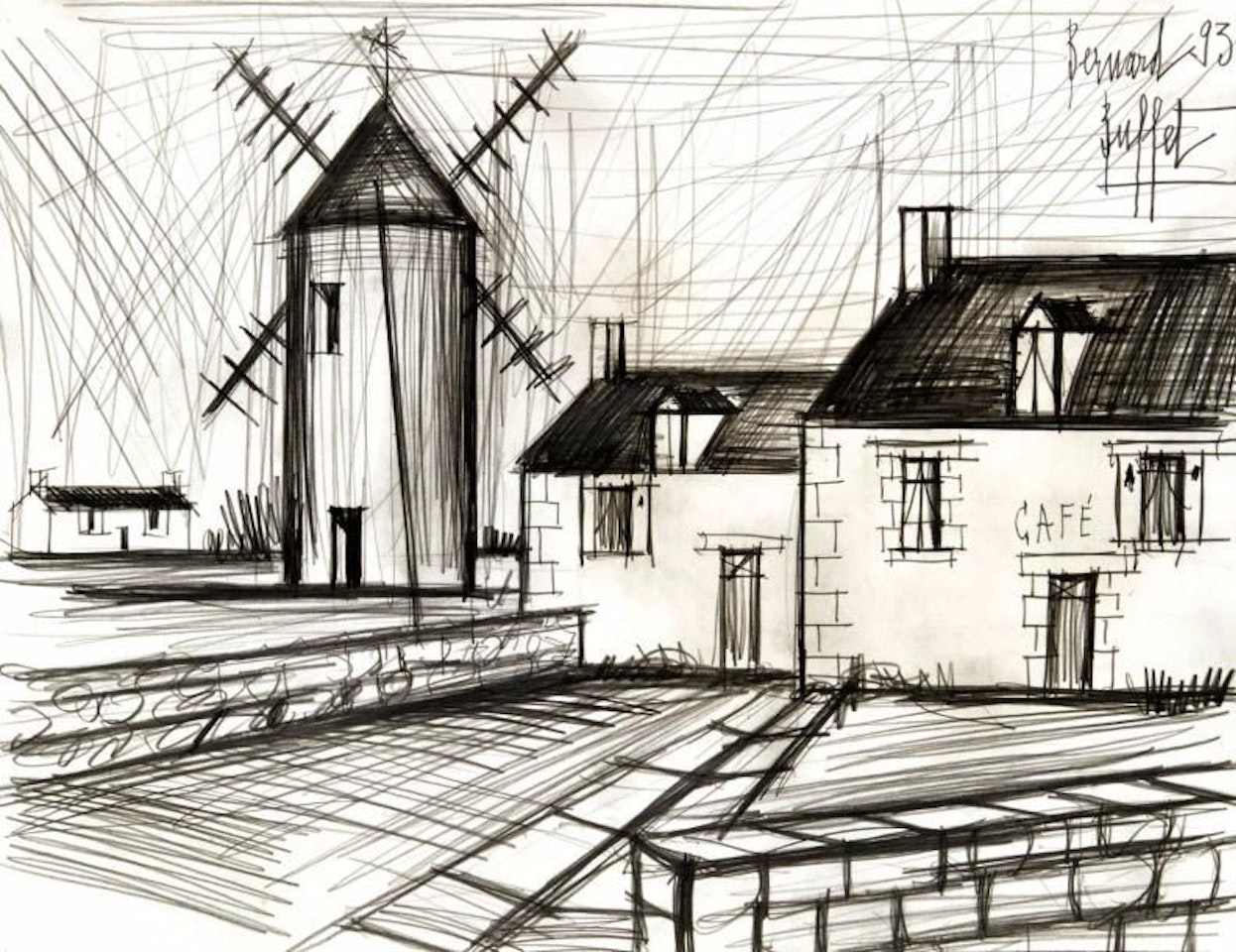 Café house and mill by Bernard Buffet
