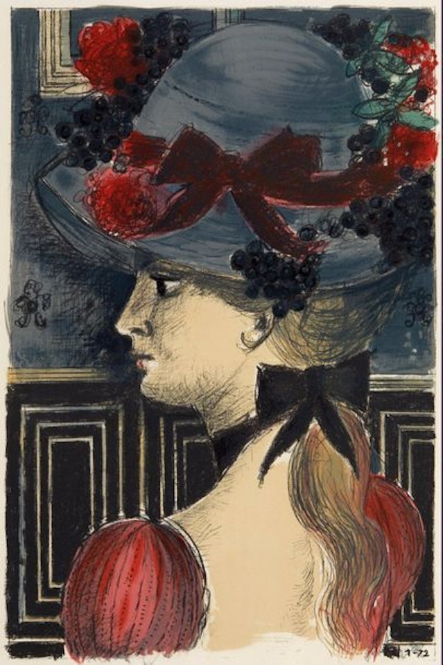 Le Chapeau 1900, January 1972 by Paul Delvaux