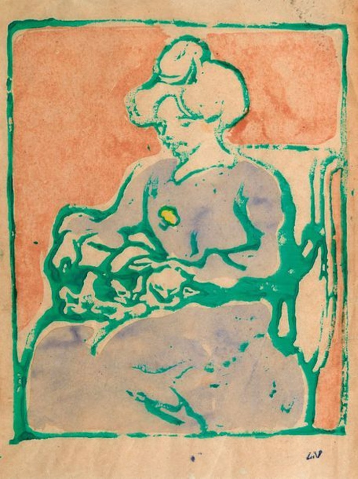 Madame Valtat with cats by Louis Valtat