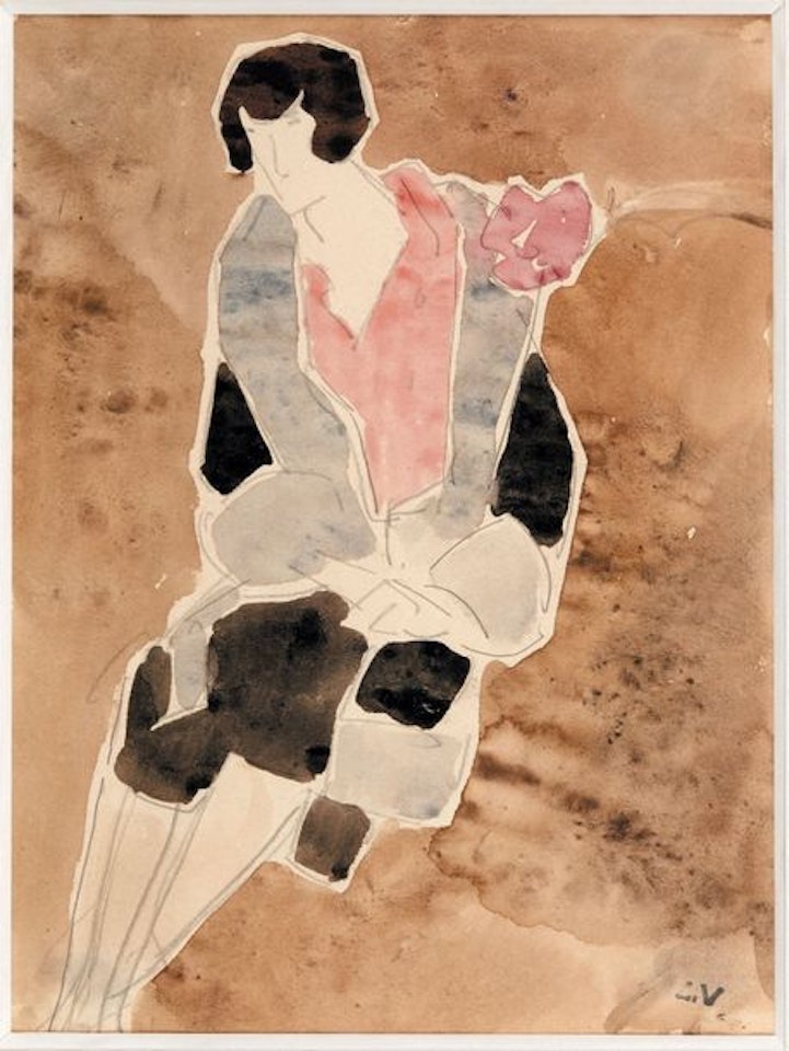 Woman in pink blouse by Louis Valtat