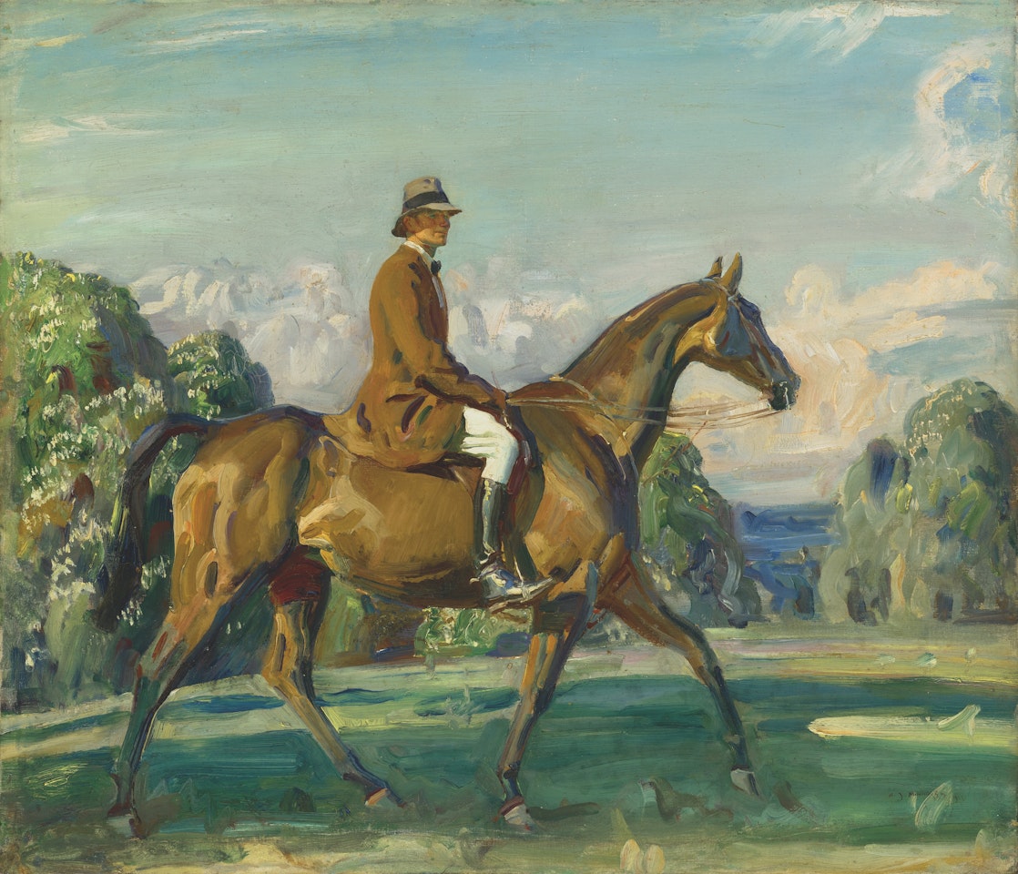 Major Mead on his favourite hunter by Alfred James Munnings