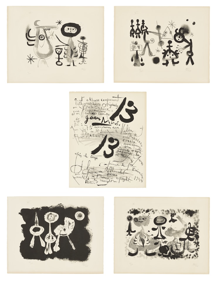 13 Lithographies by Joan Miró