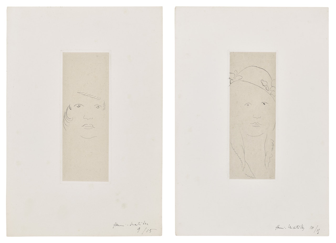 Loulou - Masque; and Loulou au chapeau fleuri by Henri Matisse