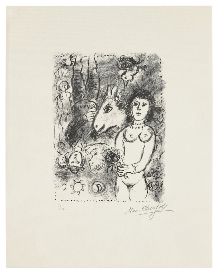 Nu au petit bouquet by Marc Chagall