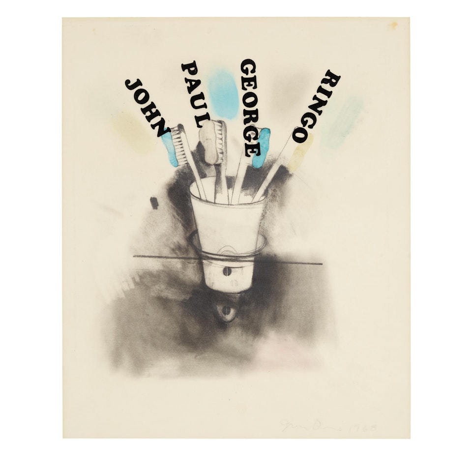 The Beatles: Group of Five Works on Paper; John, Paul, George, and Ringo; John; Paul; George; Ringo by Jim Dine