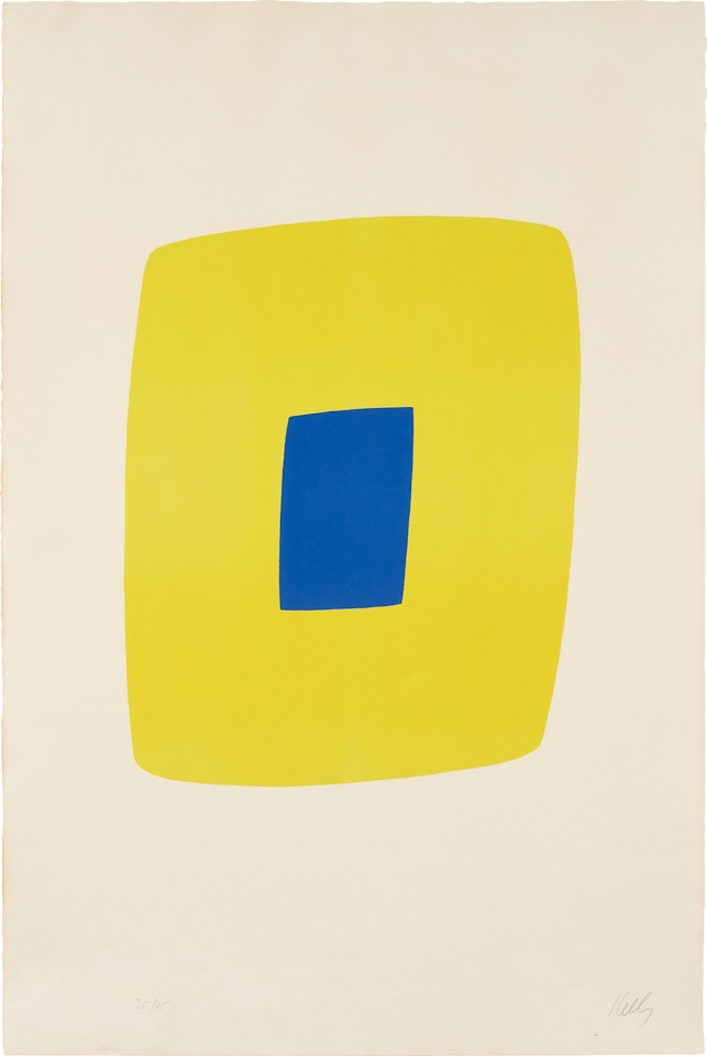 Yellow with Dark Blue, from Suite of Twenty-Seven Color Lithographs (A. 15) by Ellsworth Kelly