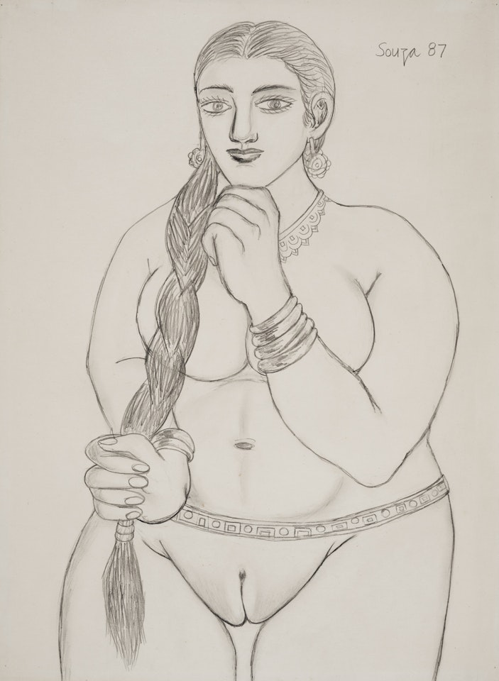 Untitled (Woman with Braided Hair) by Francis Newton Souza