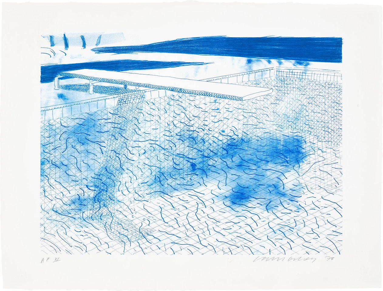 Lithograph of Water Made of Lines (T.G. 246, M.C.A.T. 203) by David Hockney
