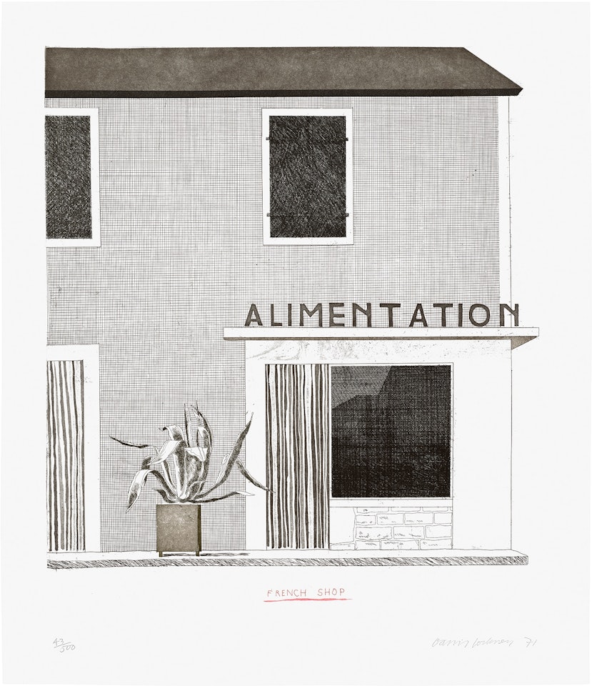 French Shop (S.A.C. 122, M.C.A.T. 112) by David Hockney