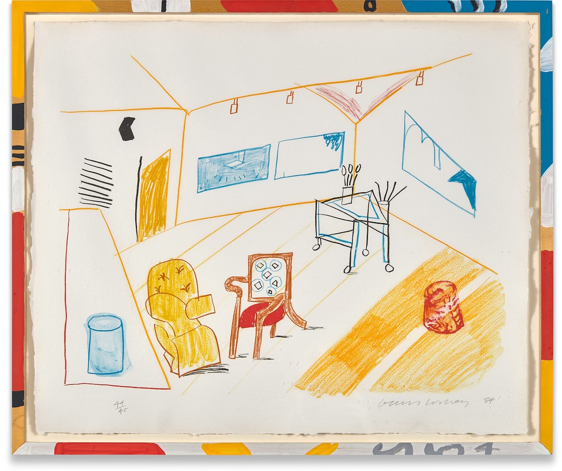 Conversation in the Studio, from Moving Focus (T.G. 271, M.C.A.T. 260) by David Hockney
