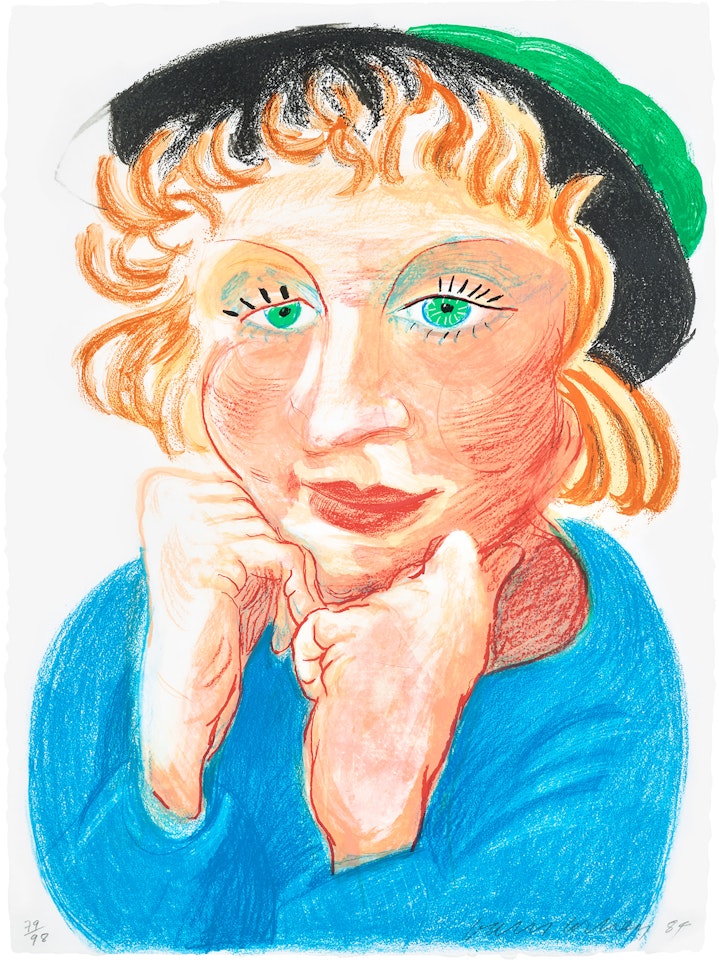 Celia with Green Hat, from Moving Focus (T.G. 274, M.C.A.T. 268) by David Hockney