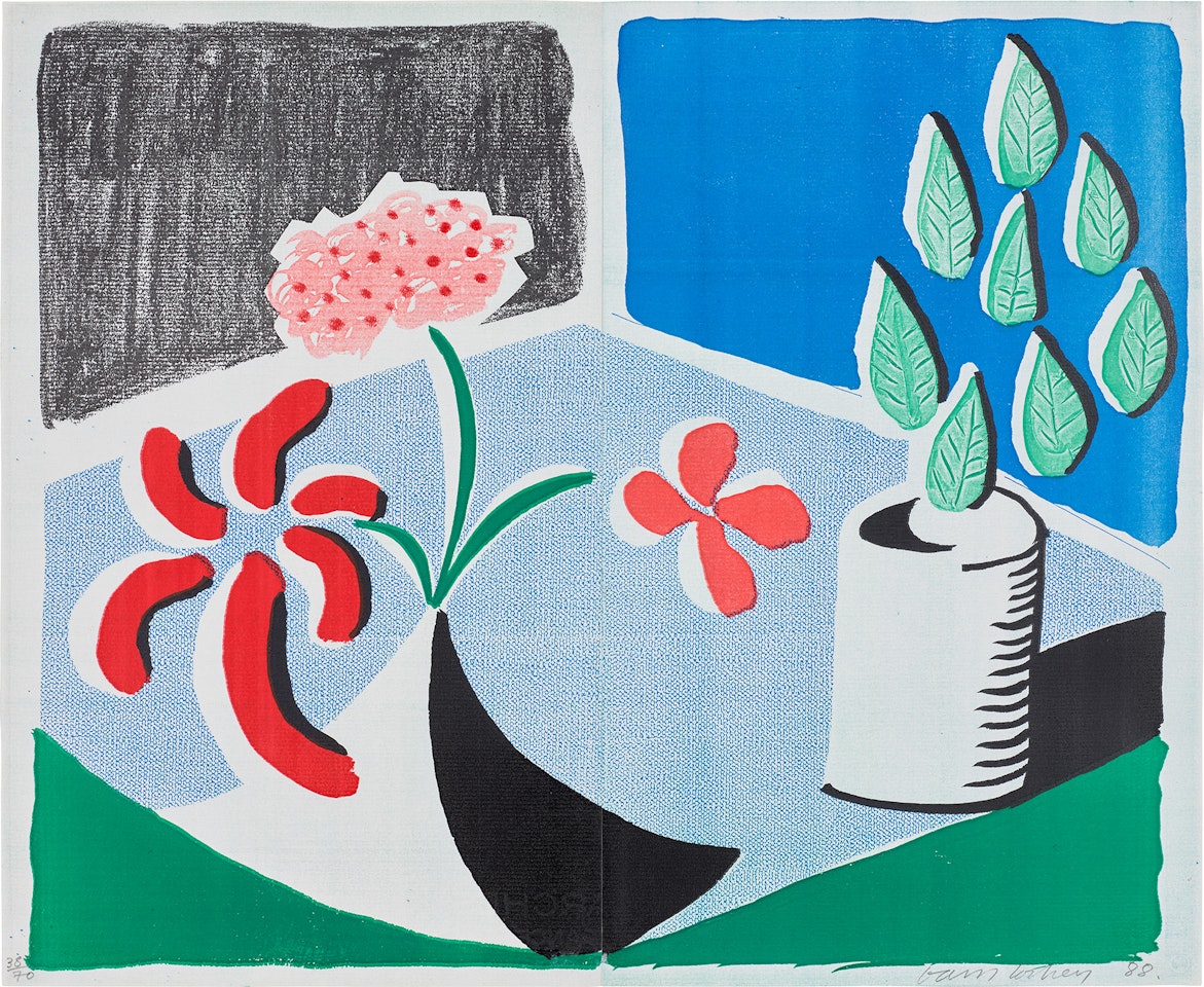 Red Flowers and Green Leaves, Separate, May by David Hockney