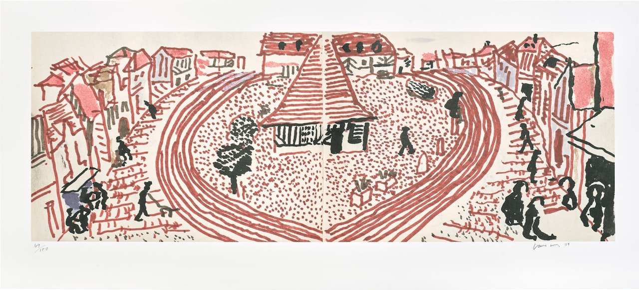 My Second Drawing of Beuvron-en-Auge, from David Hockney - 220 for 2020. Art Edition No. 301–400 by David Hockney