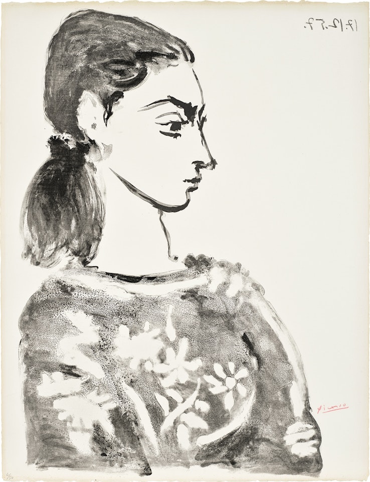 Femme au corsage à fleurs (Woman with Flower Bodice) (Bl. 846, M. 307, R. 728) by Pablo Picasso