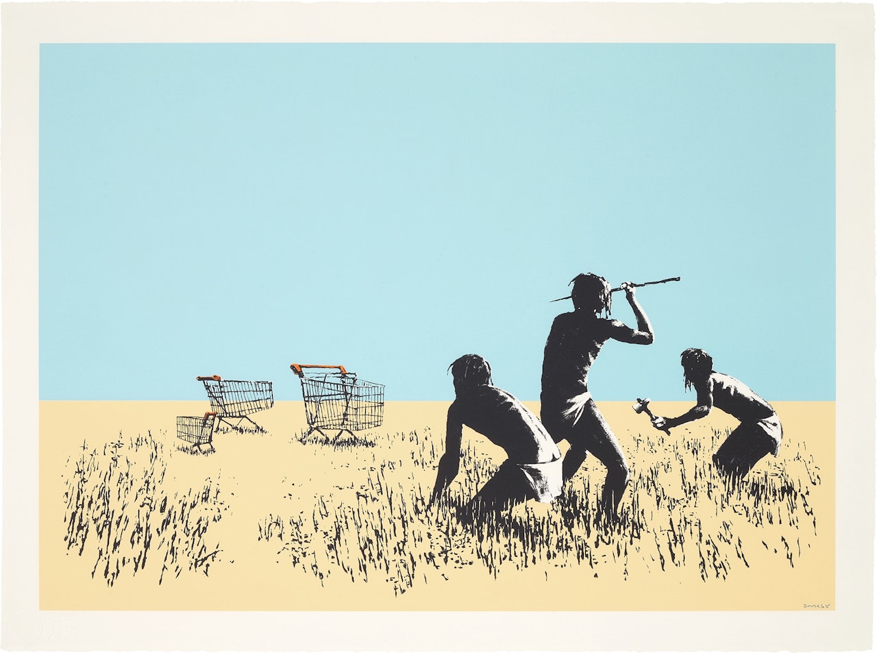 Trolleys (colour) by Banksy