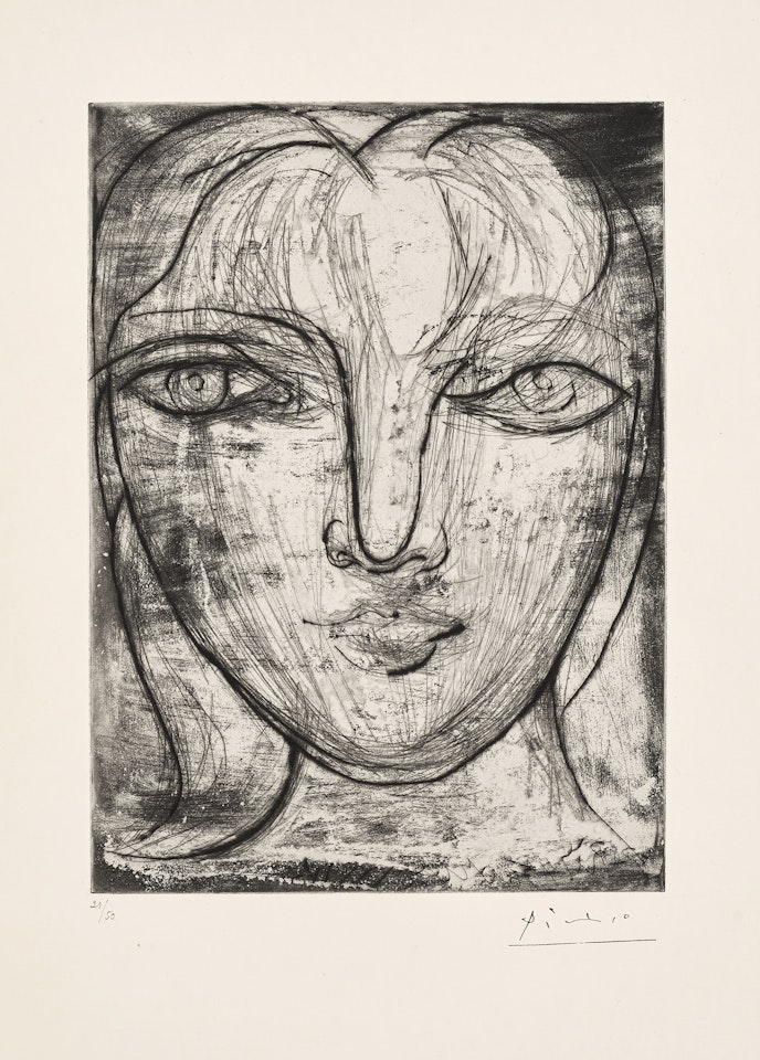 Portrait de Marie-Thérèse de face (Portrait of Marie-Thérèse from the Front) (Bl. 276, Ba. 417) by Pablo Picasso