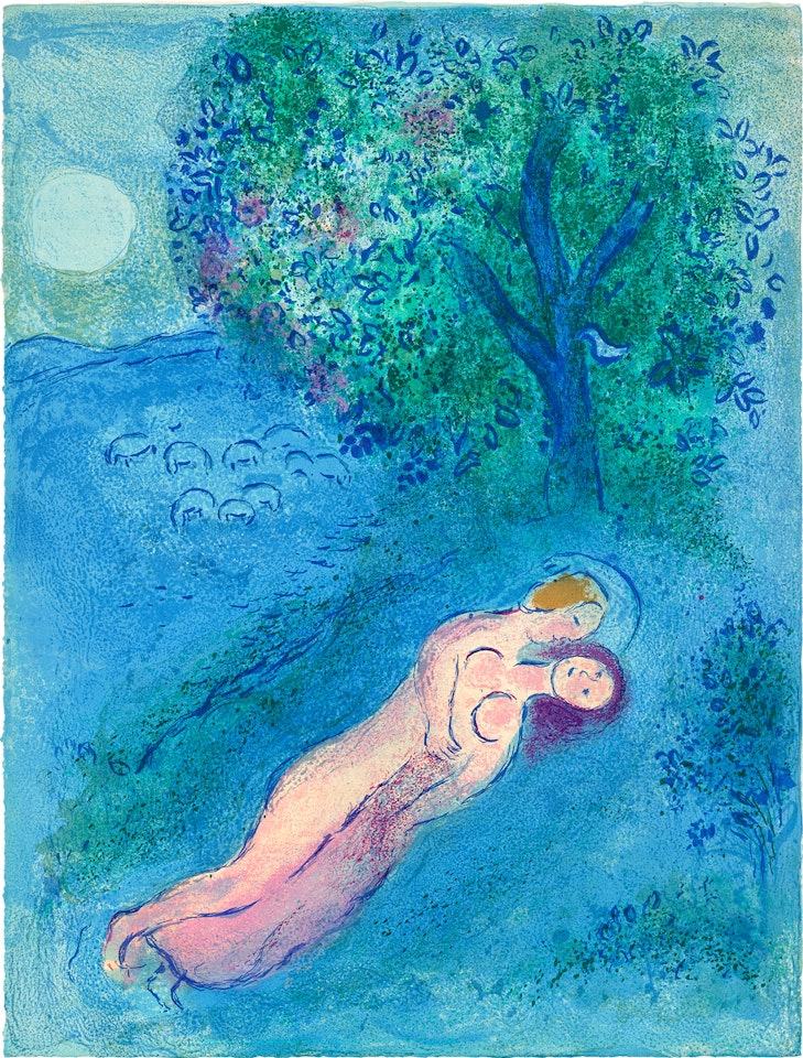 La leçon de Philétas (The Lesson of Philetas), from Daphnis et Chloé (M. 323, see C. Bks. 46) by Marc Chagall