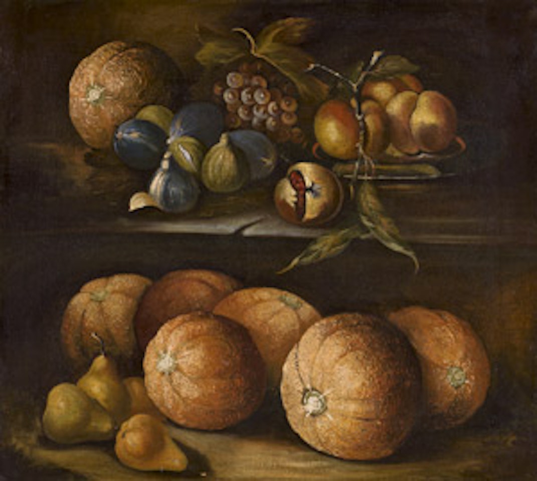 Stillleben mit Feigen, Melonen und Granatäpfeln by Spanish School