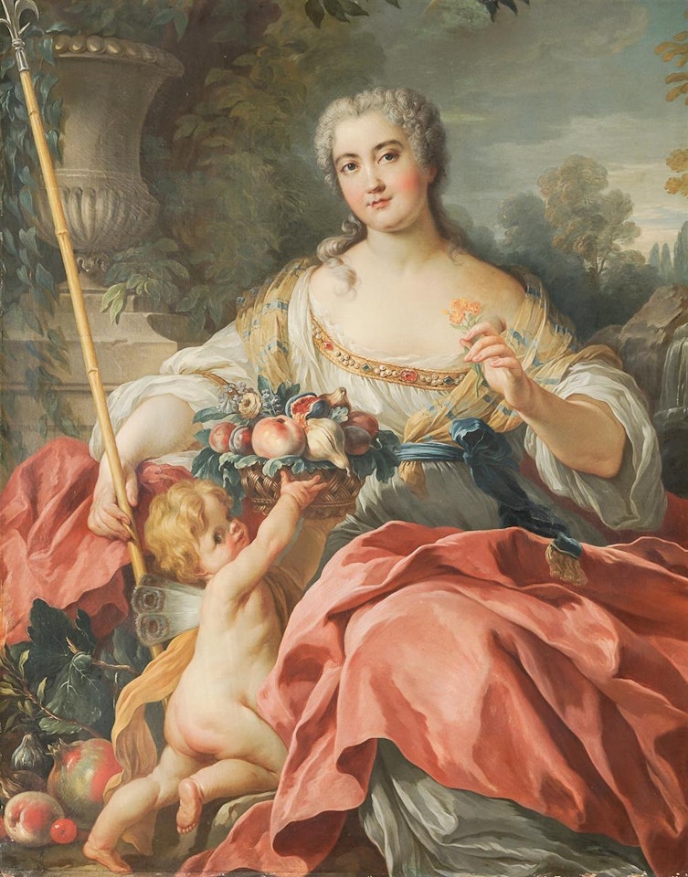 Portrait of a Lady with Cherub and Pomegranates by French School
