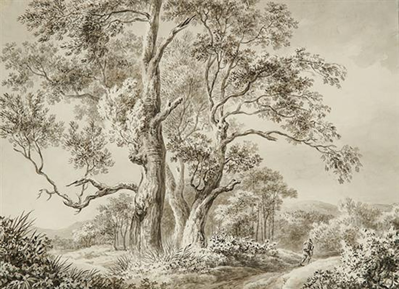 Traveler in a Wooded Landscape by Dutch School
