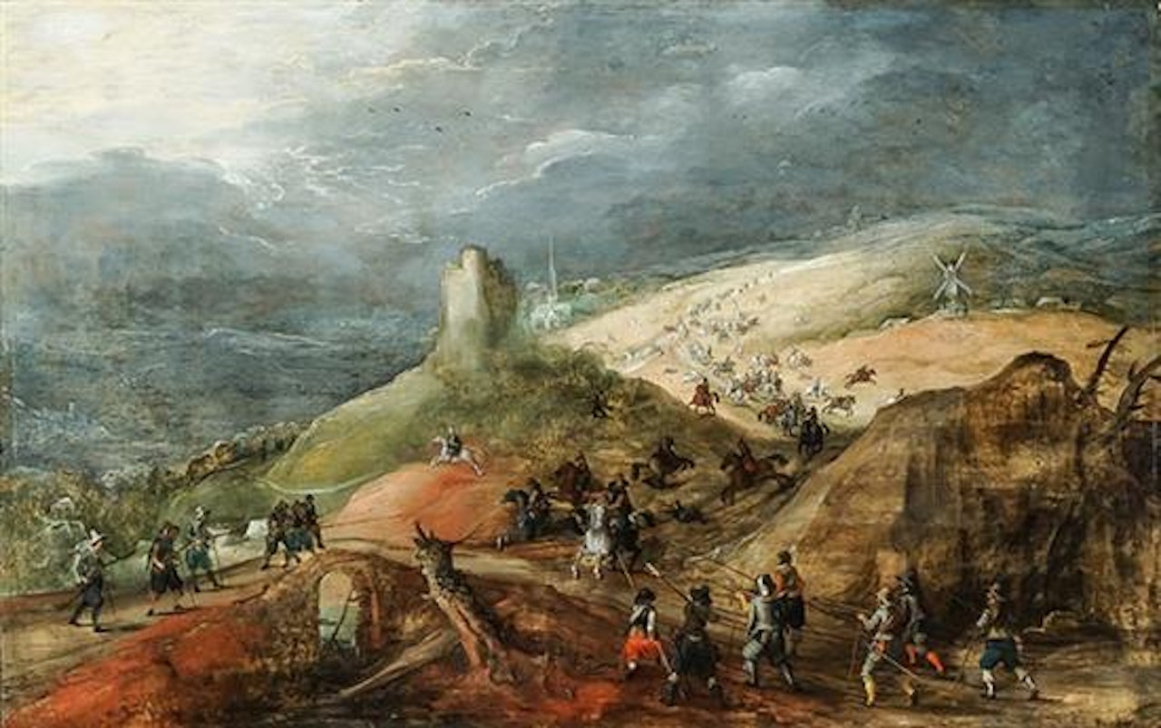 Battle Scene Before a Darkening Sky by Joos de Momper the Younger