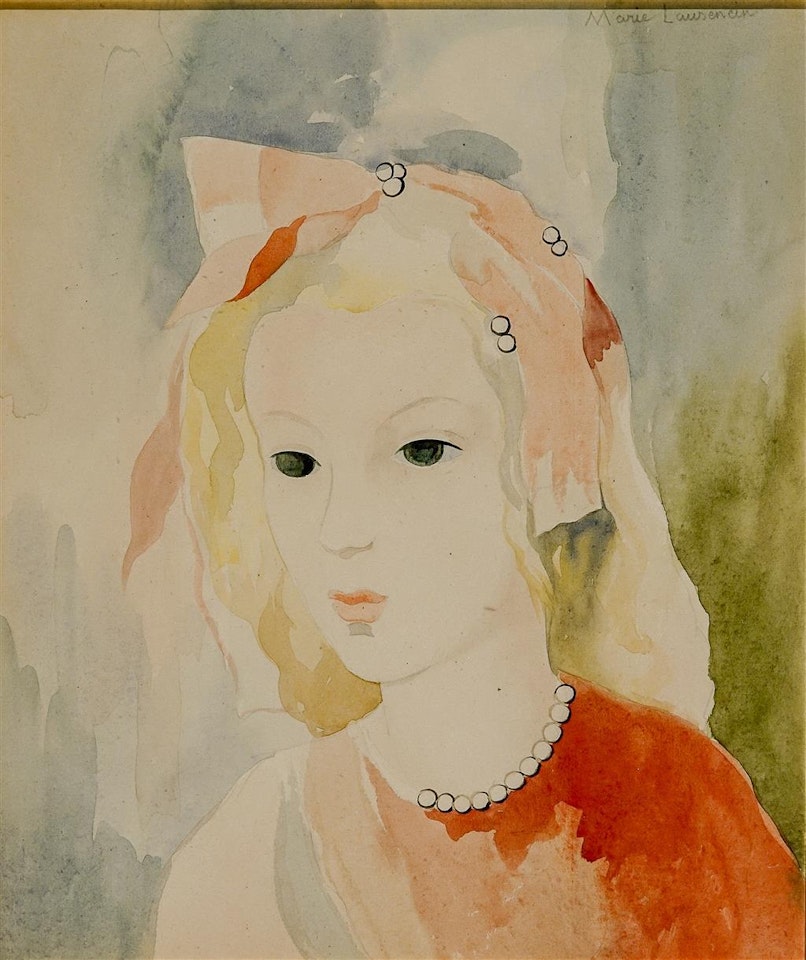 Portrait of a Young Girl Wearing Pearls by Marie Laurencin