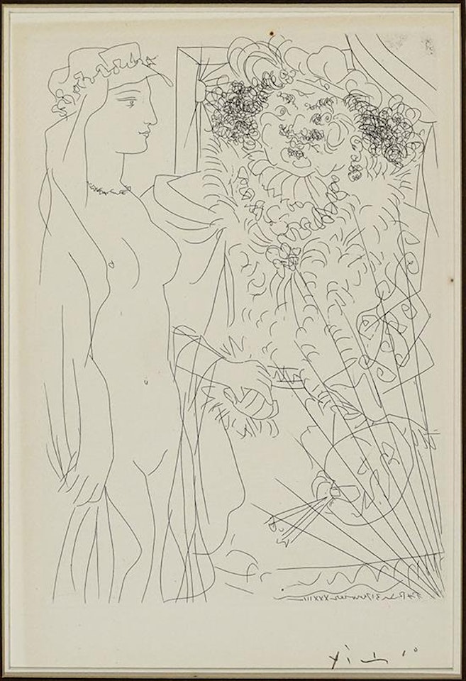 Rembrandt et Femme au Voile: From La Suite Vollard, Pl. 36 (Bloch 214) by Pablo Picasso