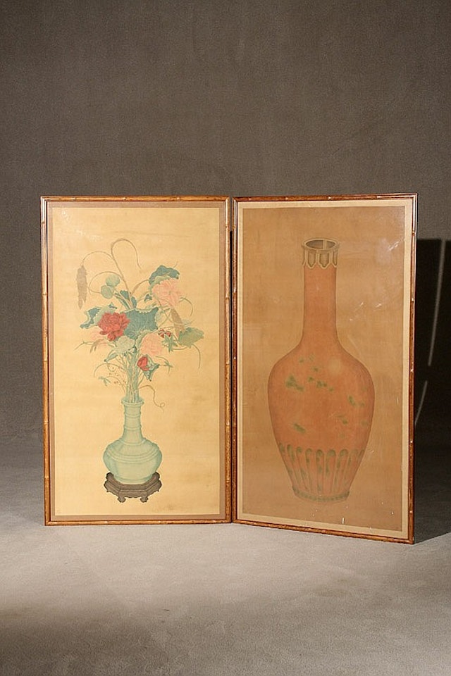 Still Life of Ceramic Bottles: Two Works by Chinese School