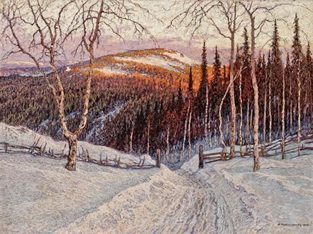 Country Road in Winter by Anshelm Schultzberg