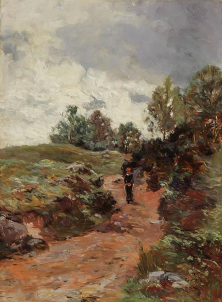 Figure on a Country Path by French School