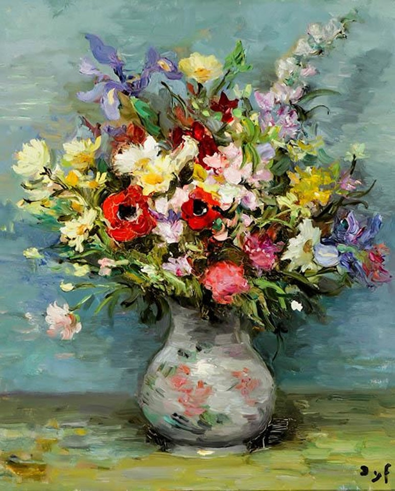 Anemones and Marguerites (Pot Flowers) by Marcel Dyf