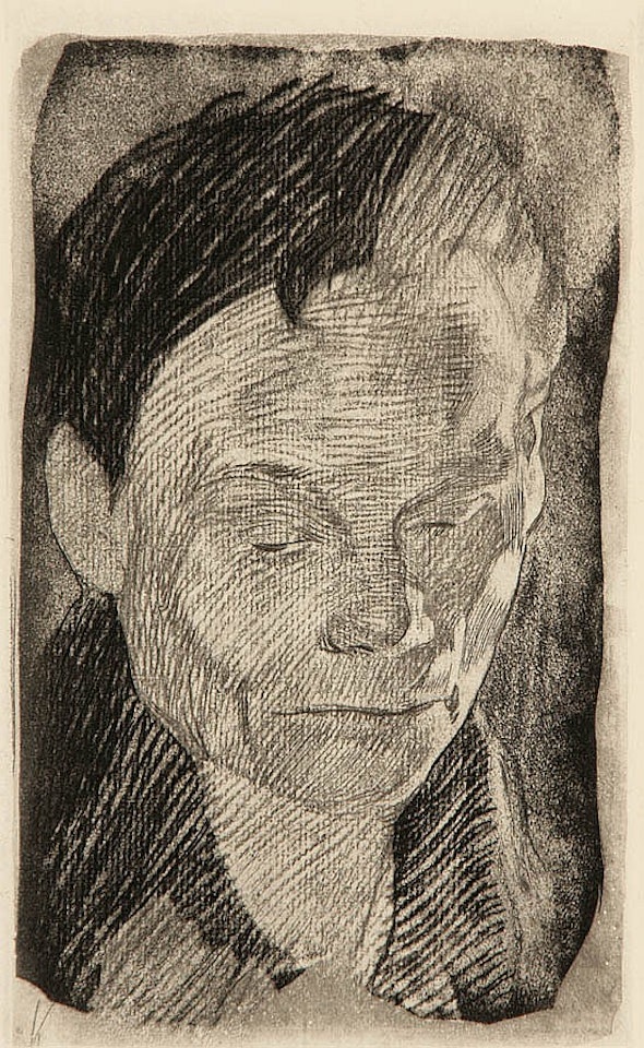 Frauenkopf (Klipstein 76) by Kathe Kollwitz
