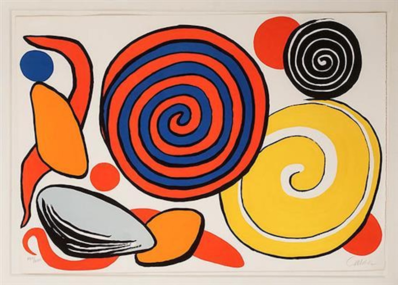 Red and Blue Spirals by Alexander Calder