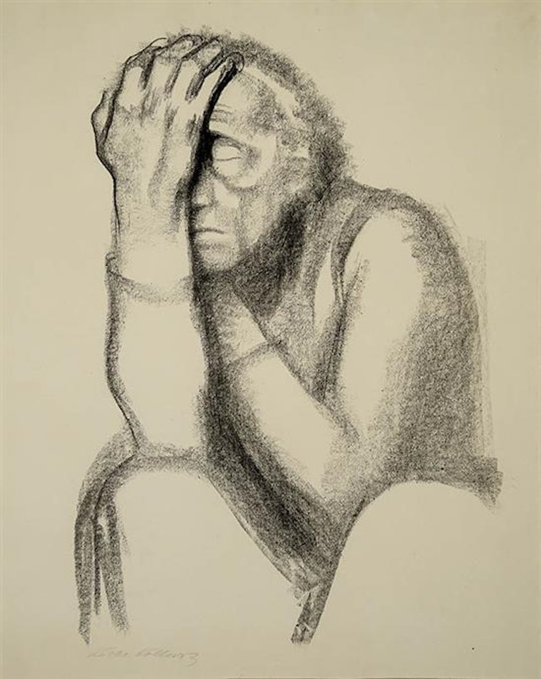 Woman Meditating (Nachdenkende Frau) by Kathe Kollwitz