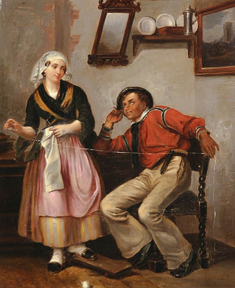 Interior Scenes with Suitors: A Pair of Works by German School