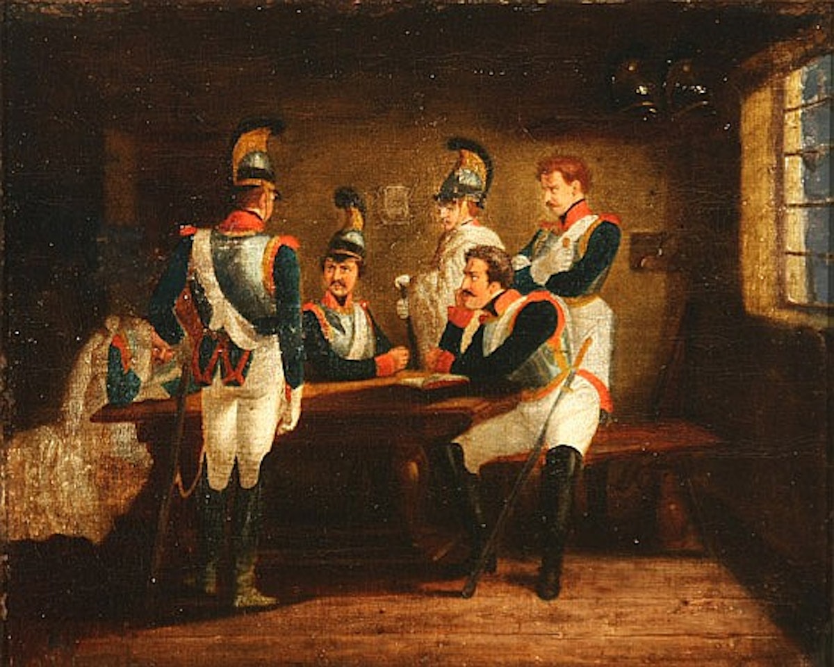 Soldiers at Rest by German School