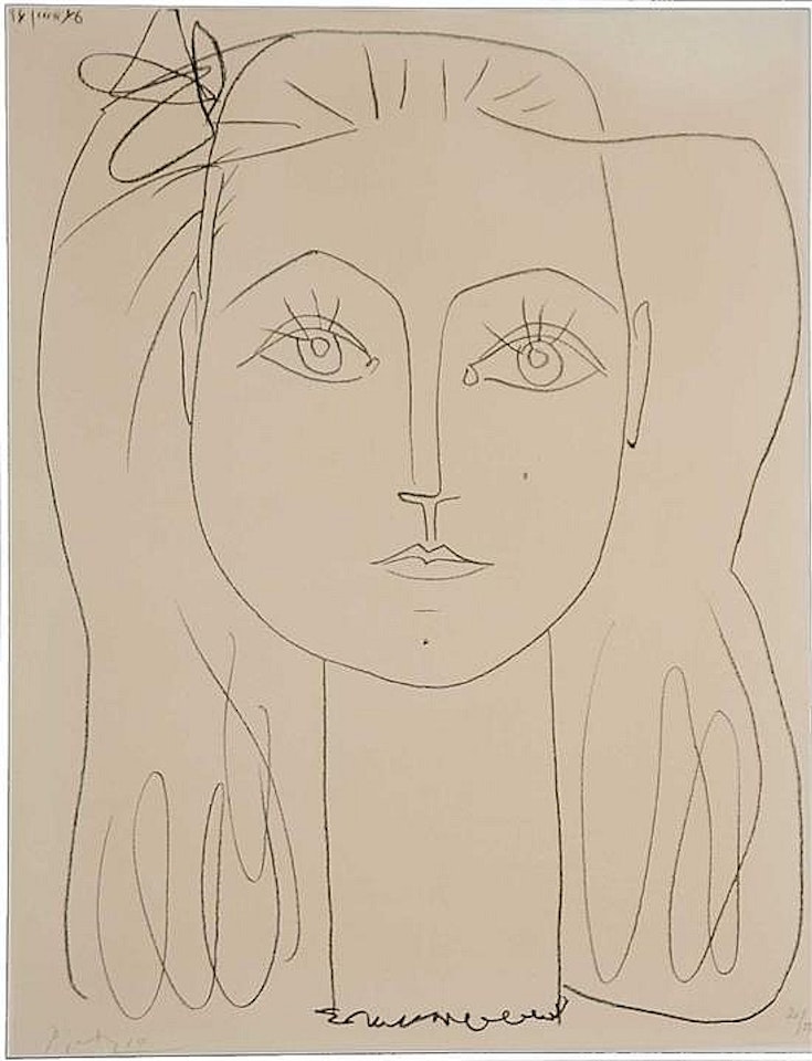 Françoise with a Bow in Her Hair (Mourlot 41) by Pablo Picasso