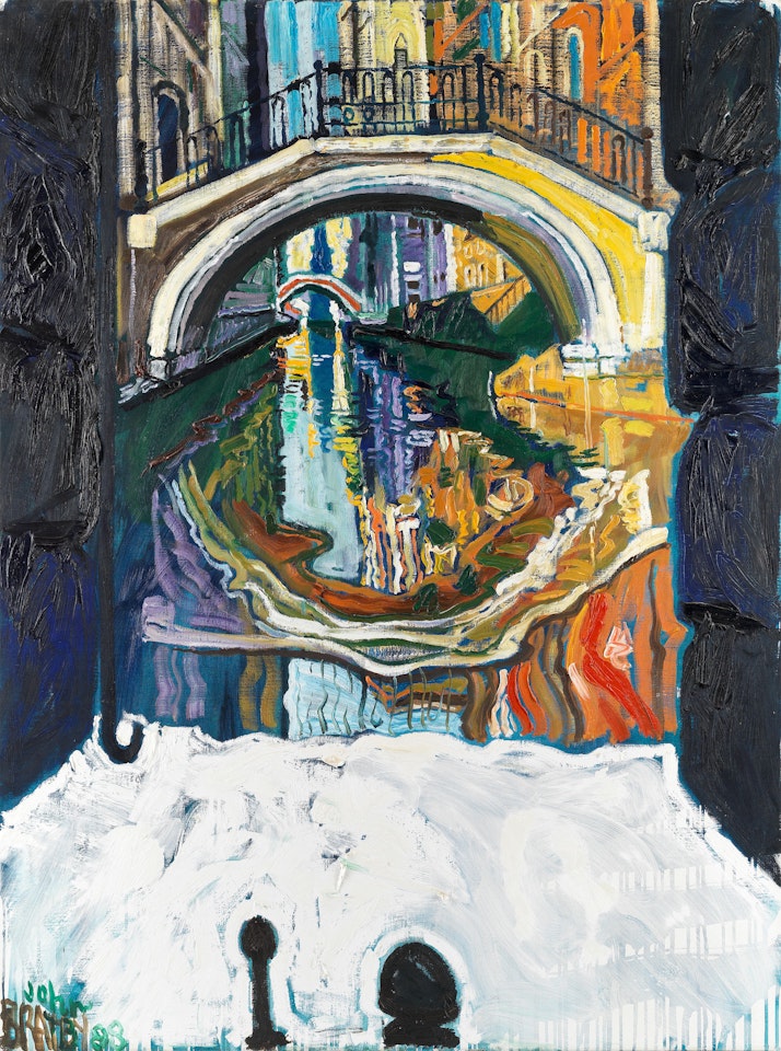Venice: Humpback Arch and Reflection by John Bratby