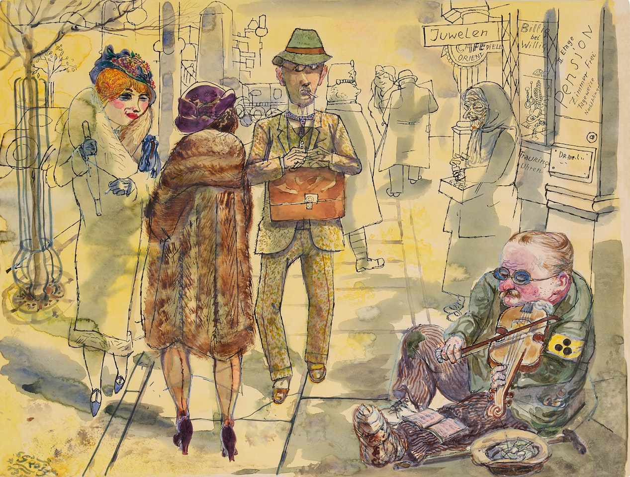 Strassenszene, Berlin, ein neues liedche by George Grosz