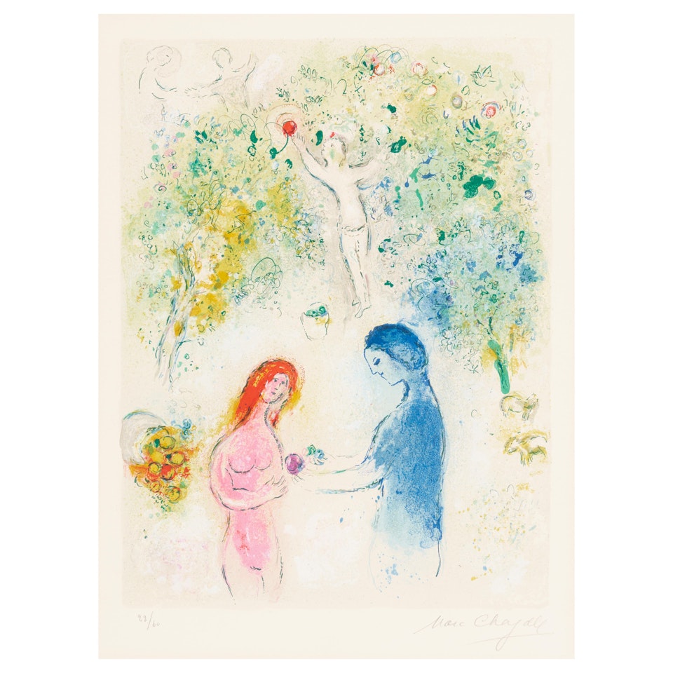 Frontispiece, from Daphnis and Chloé (Mourlot 308, Cramer bk. 46) by Marc Chagall