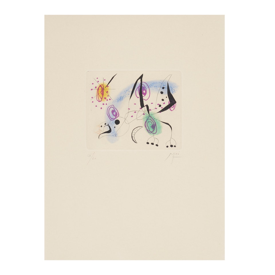 One plate, from La Bague d"Aurore (Dupin 137, Cramer bk. 45) by Joan Miró