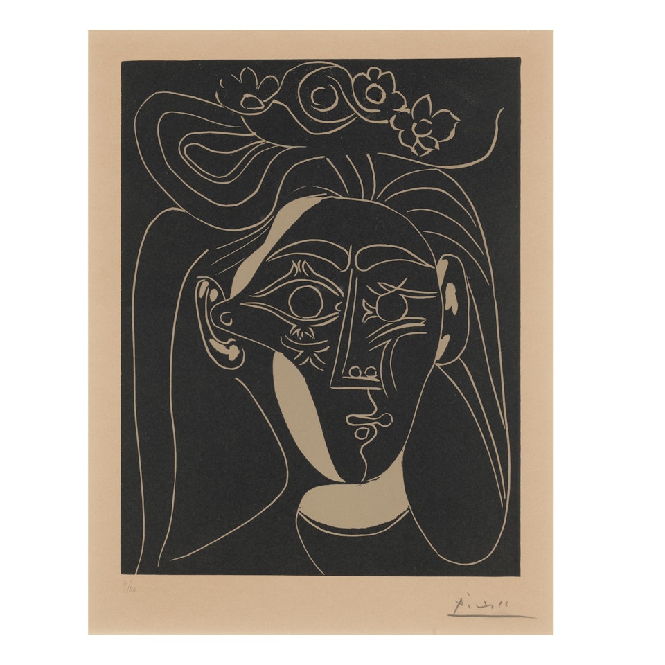 Femme au Chapeau à Fleurs (Bloch 1076, Baer 1304) by Pablo Picasso