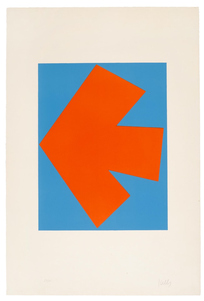 Orange over Blue, from Suite of Twenty-Seven Color Lithographs (Axsom 28) by Ellsworth Kelly