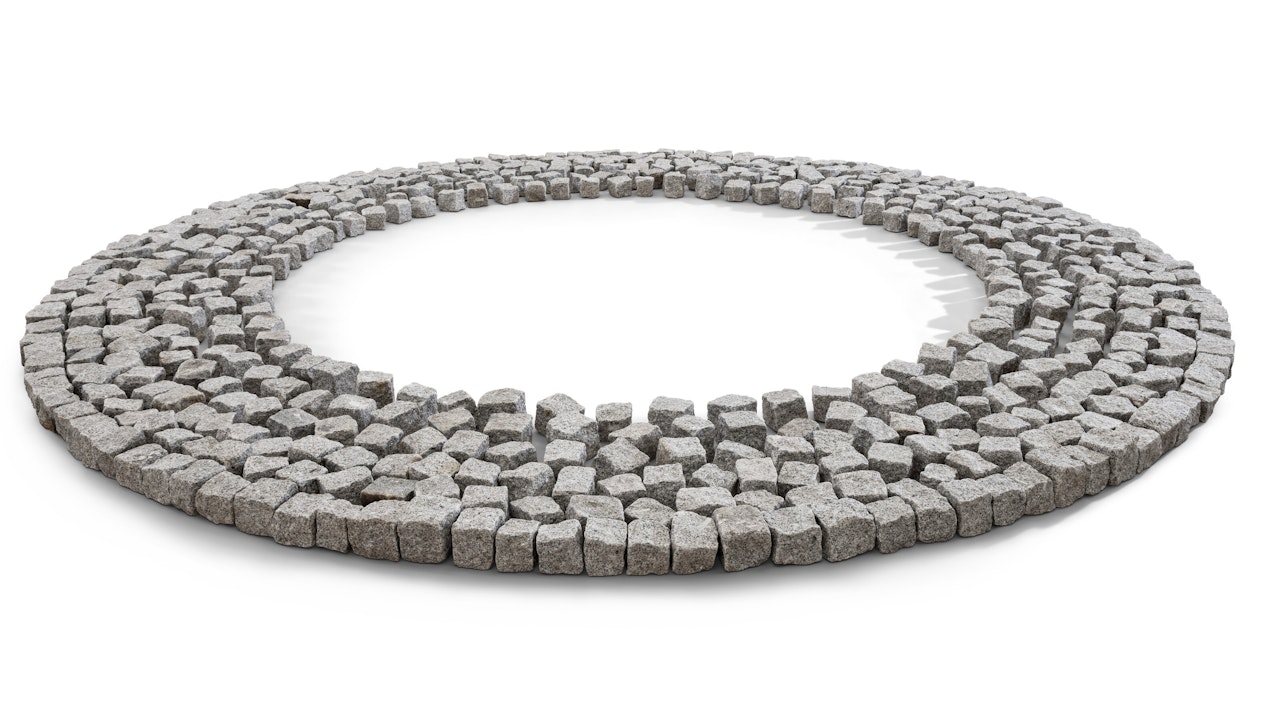 White Granite Ring by Richard Long