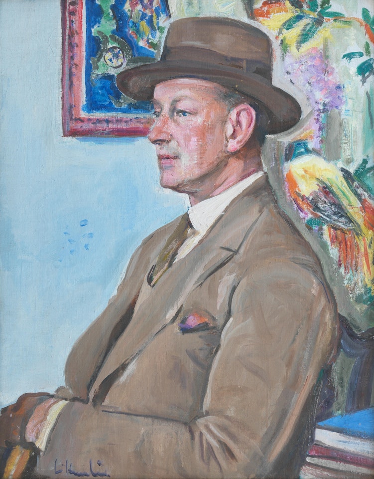 Portrait of John Ressich, with a still life on the reverse by George Leslie Hunter