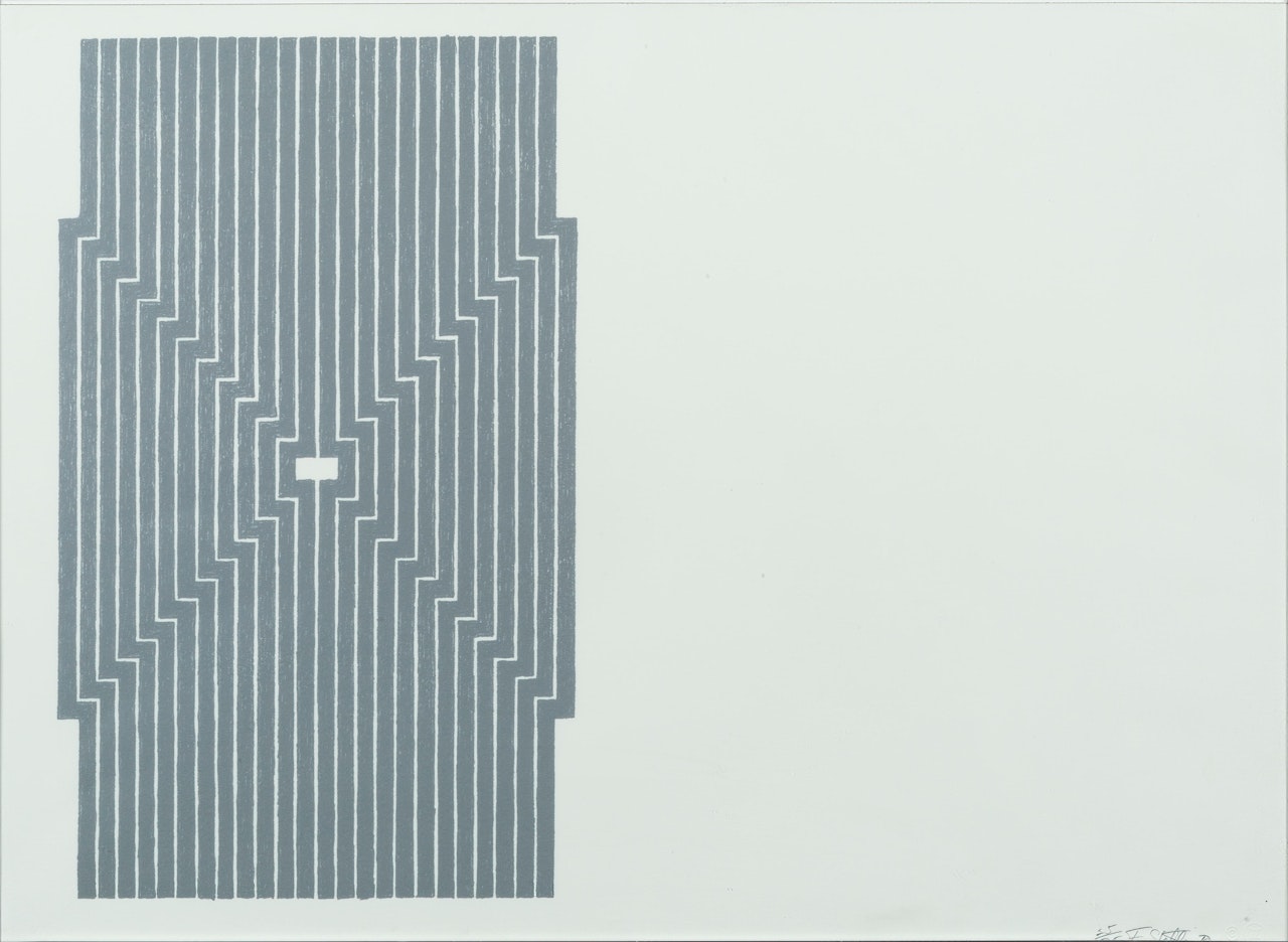 Six Mile Bottom from the Aluminum series by Frank Stella