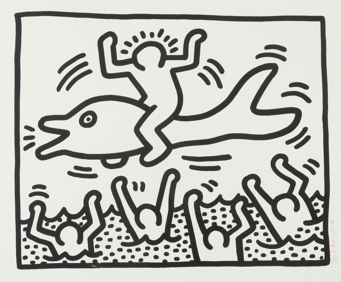 Untitled (Man on Dolfin) by Keith Haring